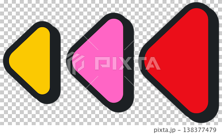 Modern Neo Brutalism Fast Rewind Arrow Icons with Pop Art Style Bold Outlines Modern Neo Brutalism Fast Rewind Arrow Icons with Pop Art Style Bold Outlines 138377479