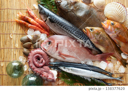一般的な魚介類のイメージ(3) 138377620