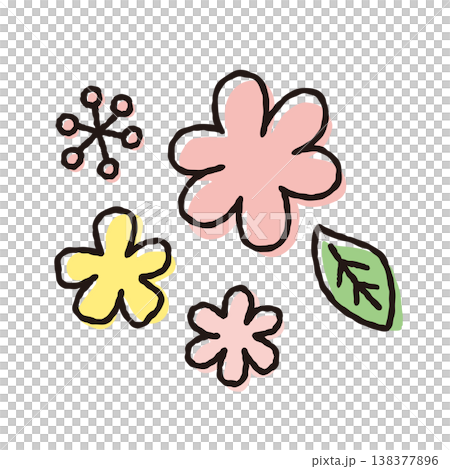 簡單的花朵手繪插畫 簡單的花朵手繪插畫 138377896