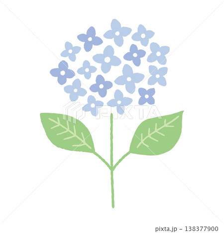 紫陽花の手描きイラスト 主線なし 紫陽花の手描きイラスト 主線なし 138377900