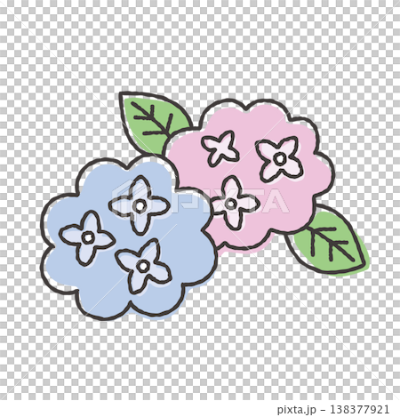 繡球花的簡筆手繪插圖 138377921