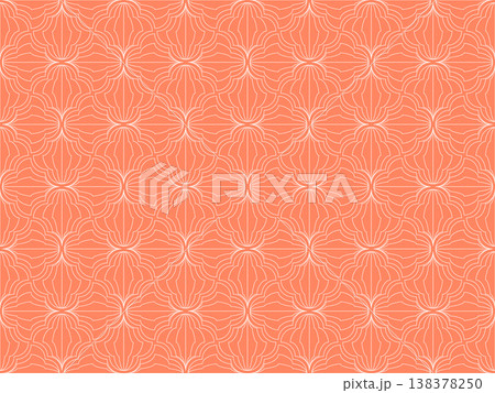 The geometric pattern with wavy lines. Seamless vector background. White and pink texture. Simple lattice graphic design 138378250