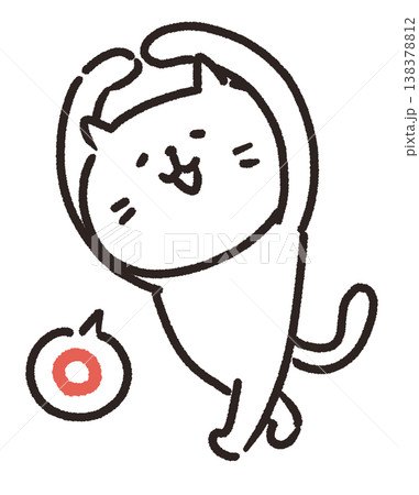 マルを出す猫のイラスト 138378812