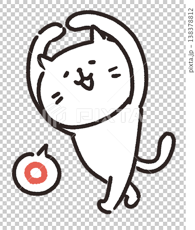 マルを出す猫のイラスト 138378812
