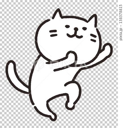 小躍りする猫のイラスト 138378815