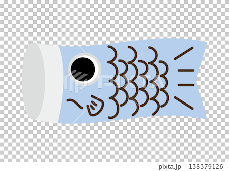 かわいいシンプルな鯉のぼり、子鯉、1匹 138379126