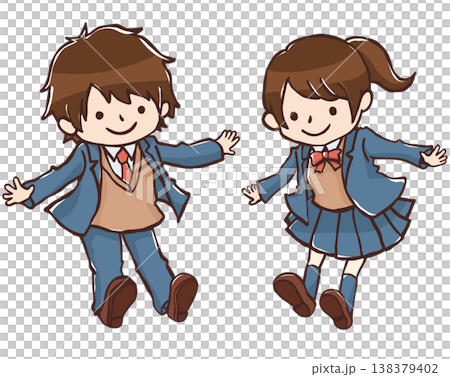 學生（男女都有）似乎漂浮在半空中 138379402