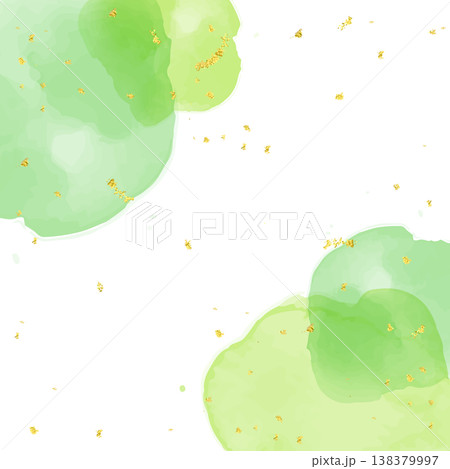 緑色のにじみ水彩に金粉と金粉を組み合わせた背景のイラスト 緑色のにじみ水彩に金粉と金粉を組み合わせた背景のイラスト 138379997