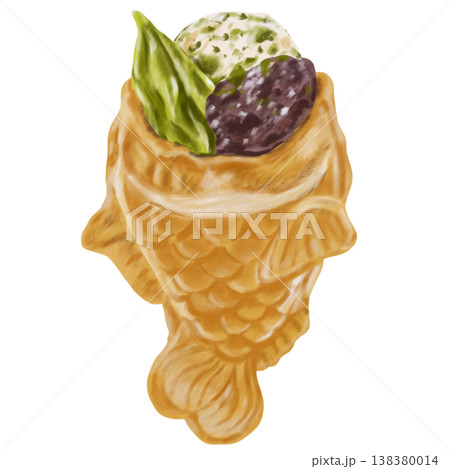 Taiyaki Japanese Dessert Illustration 138380014