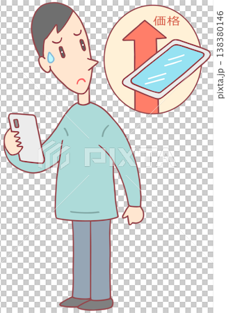 スマホ関連のイラスト - スマートフォン・新機種・買い替え・価格高騰 138380146