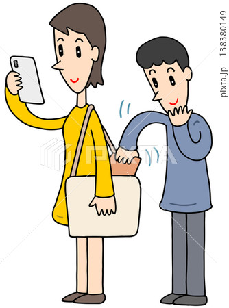 スマホ関連のイラスト - スマートフォン・スリ・盗み・注意散漫 138380149