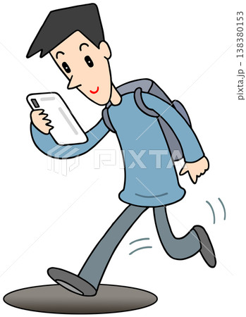 スマホ関連のイラスト - スマートフォン・歩きスマホ・マンホール・転落 138380153