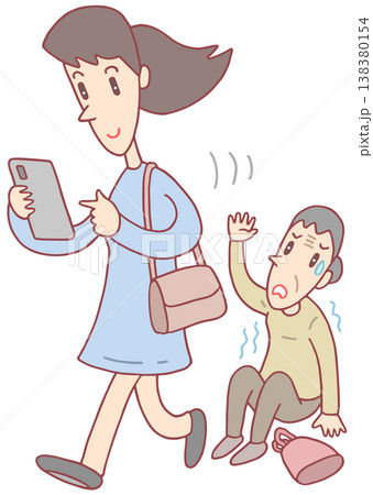 スマホ関連のイラスト - スマートフォン・歩きスマホ・介助要請・見過ごし スマホ関連のイラスト - スマートフォン・歩きスマホ・介助要請・見過ごし 138380154