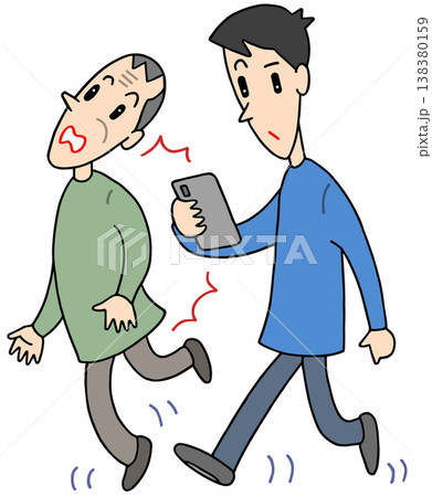 スマホ関連のイラスト - スマートフォン・歩きスマホ・前方不注意・追突 138380159
