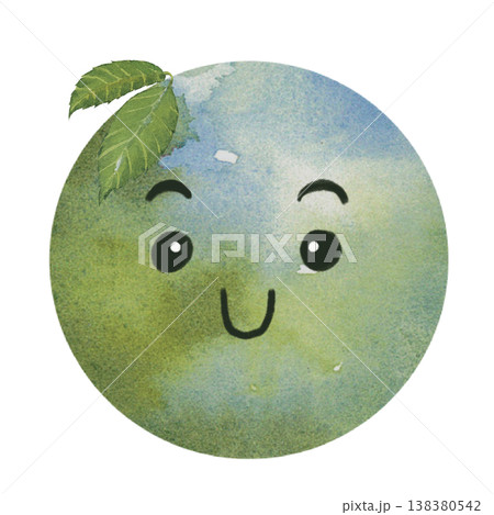 Cute Earth Character Smiling 138380542
