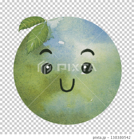 Cute Earth Character Smiling 138380542