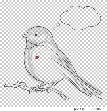 Bird with Heart and Empty Thought Bubble Bird with Heart and Empty Thought Bubble 138380653
