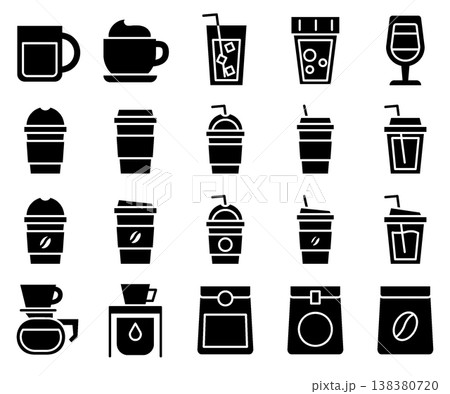 Cafe Icon Set - Glyph 138380720