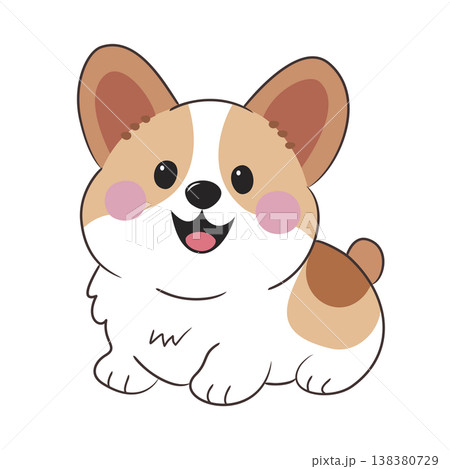 Cute Cartoon Puppy Corgi 138380729
