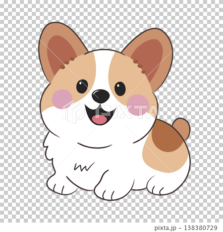 Cute Cartoon Puppy Corgi 138380729