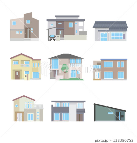一軒家の住宅イラスト 138380752