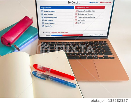 タスク管理とデスク作業 138382527