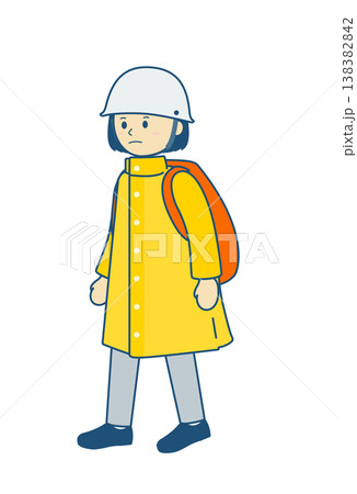 防災のイラスト素材 防災リュックを背負ってヘルメットを被る子供のイラスト 防災のイラスト素材 防災リュックを背負ってヘルメットを被る子供のイラスト 138382842