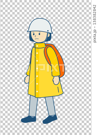 防災のイラスト素材 防災リュックを背負ってヘルメットを被る子供のイラスト 防災のイラスト素材 防災リュックを背負ってヘルメットを被る子供のイラスト 138382842