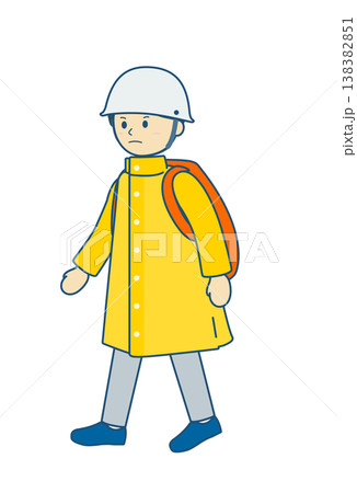 防災のイラスト素材 防災リュックを背負ってヘルメットを被る子供のイラスト 防災のイラスト素材 防災リュックを背負ってヘルメットを被る子供のイラスト 138382851