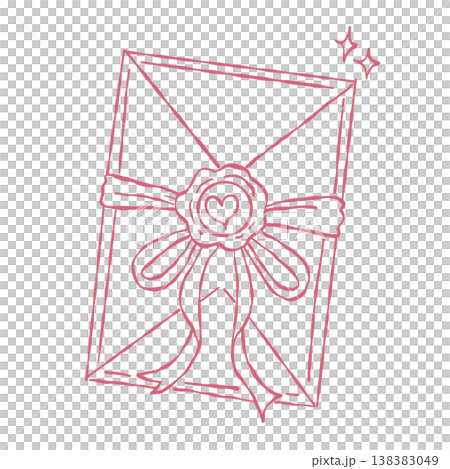 Romantic love letter envelope sealed with ribbon bow heart wax seal wedding invitation message romance line art clipart Romantic love letter envelope sealed with ribbon bow heart wax seal wedding invitation message romance line art clipart 138383049