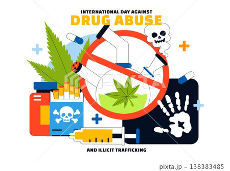 International Day Against Drug Abuse And Illicit Trafficking Vector Illustration Featuring Anti Substance For Awareness Campaign Health Protection International Day Against Drug Abuse And Illicit Trafficking Vector Illustration Featuring Anti Substance For Awareness Campaign Health Protection 138383485