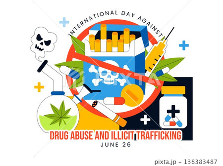 International Day Against Drug Abuse And Illicit Trafficking Vector Illustration Featuring Anti Substance For Awareness Campaign Health Protection International Day Against Drug Abuse And Illicit Trafficking Vector Illustration Featuring Anti Substance For Awareness Campaign Health Protection 138383487