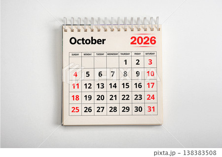 October 2026. Resolution, strategy, solution, goal, business and holidays. Date month October 2026. Page of annual monthly calendar October 2026 planning October 2026. Resolution, strategy, solution, goal, business and holidays. Date month October 2026. Page of annual monthly calendar October 2026 planning 138383508
