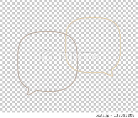 Two hand-drawn brown line art speech bubbles - simple and stylish image material for text frames and comments. Two hand-drawn brown line art speech bubbles - simple and stylish image material for text frames and comments. 138383809