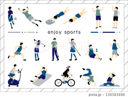 スポーツを楽しむ人たち 138383898