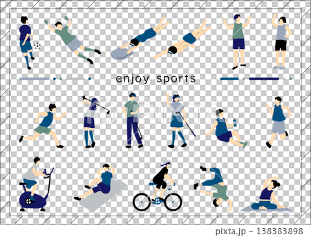スポーツを楽しむ人たち 138383898