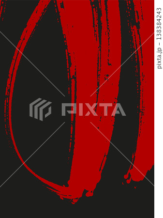 Abstract Black and Red Ink Brush Strokes 138384243