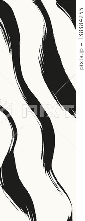Abstract Black Brush Stroke Wave Pattern Banner 138384255