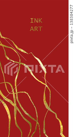 Luxury gold ink abstract vector background 138384277