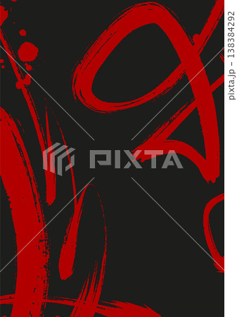 Bold Red Abstract Brush Stroke Art 138384292