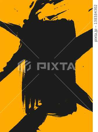 Abstract black and yellow brush pattern background Abstract black and yellow brush pattern background 138384302
