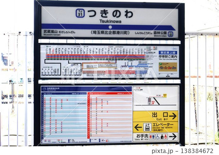 つきのわ駅　駅名標（埼玉県比企郡滑川町月の輪一丁目） 138384672