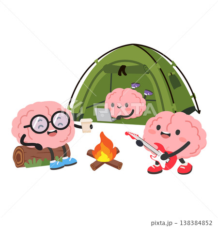 Brains camping and playing music outdoors Brains camping and playing music outdoors 138384852