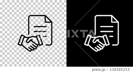 Handshake and contract icon 138385253