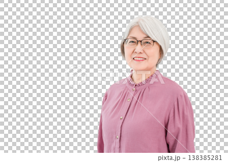Smiling senior woman with gray and silver hair Smiling senior woman with gray and silver hair 138385281