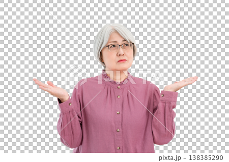 頭髮灰白的老婦人(為什麼,我不明白,比較,驚訝,哦,天哪) 頭髮灰白的老婦人(為什麼,我不明白,比較,驚訝,哦,天哪) 138385290