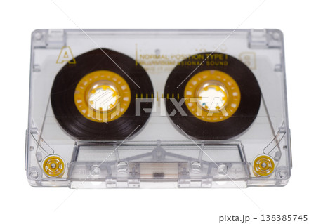 Retro audio cassette isolated on white background 138385745