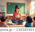 絵本を読む保育士 138385903