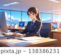 デスクで仕事をする会社員 138386231