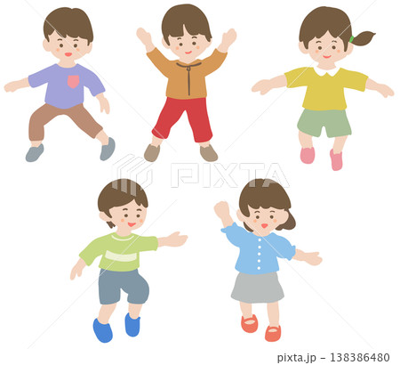 元気な子供たちのイラスト 138386480